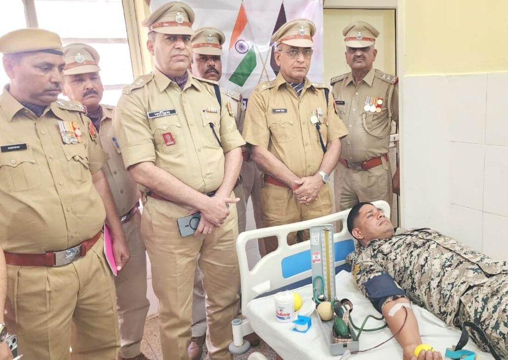 Kotputli Behror news: On Rajasthan Police Foundation Day, a voluntary blood donation camp at BDM District Hospital collected 54 units, with active participation from police personnel and local youth.